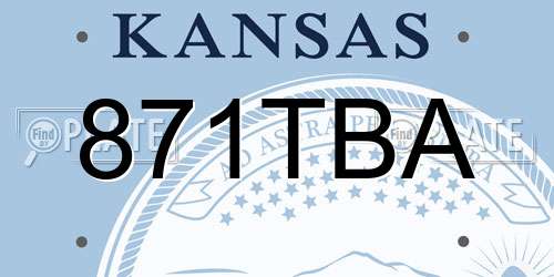 871TBA Kansas License Plate