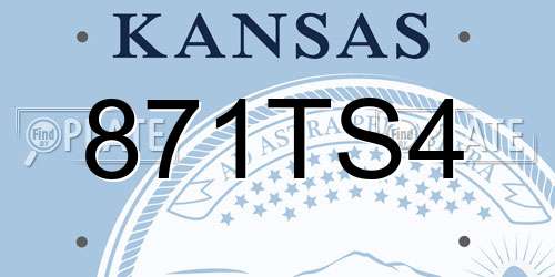 871TS4 Kansas License Plate
