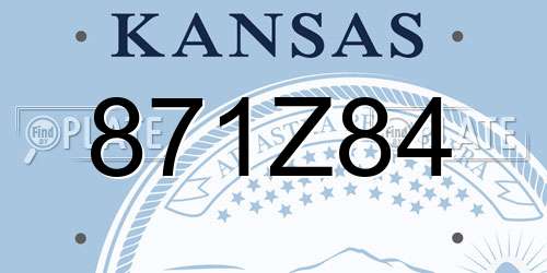 871Z84 Kansas License Plate
