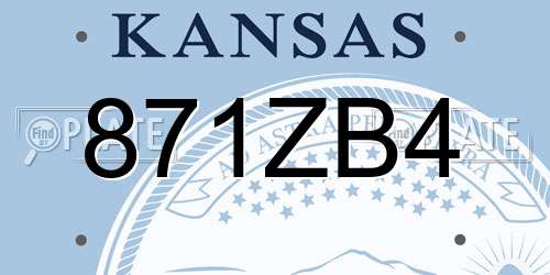 871ZB4 Kansas License Plate