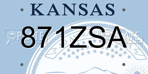 871ZSA Kansas License Plate