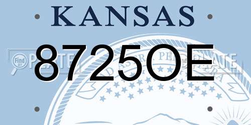 8725OE Kansas License Plate