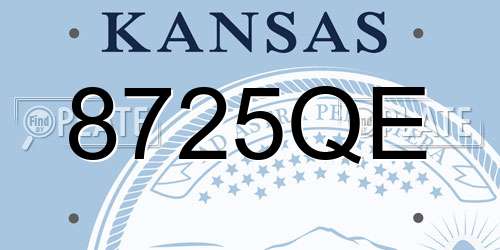8725QE Kansas License Plate