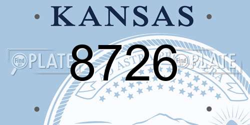 8726 Kansas License Plate