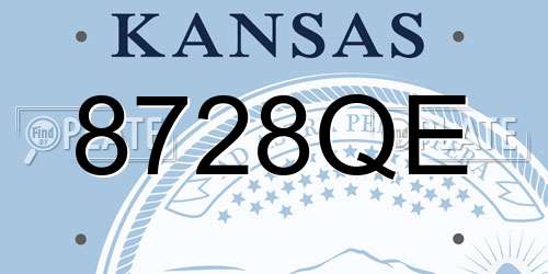 8728QE Kansas License Plate