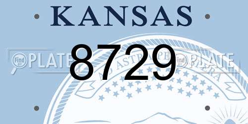 8729 Kansas License Plate