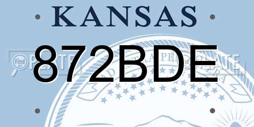 872BDE Kansas License Plate