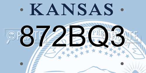 872BQ3 Kansas License Plate