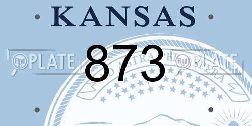 873 Kansas License Plate