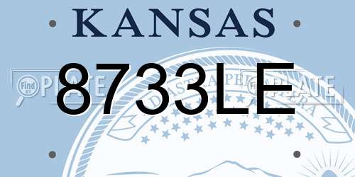 8733LE Kansas License Plate