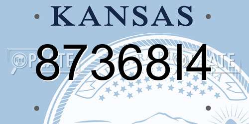 87368I4 Kansas License Plate