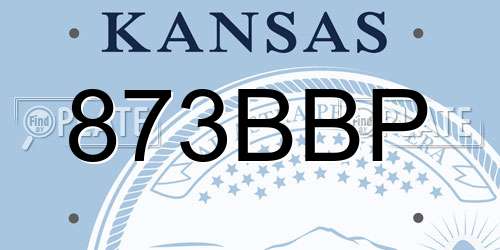 873BBP Kansas License Plate