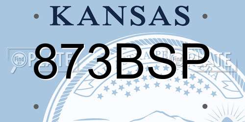 873BSP Kansas License Plate