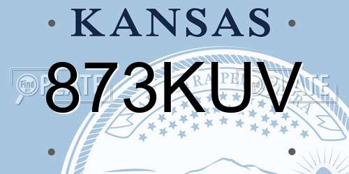 873KUV Kansas License Plate