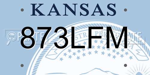 873LFM Kansas License Plate