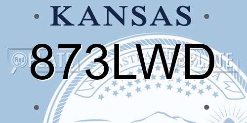 873LWD Kansas License Plate