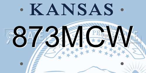 873MCW Kansas License Plate