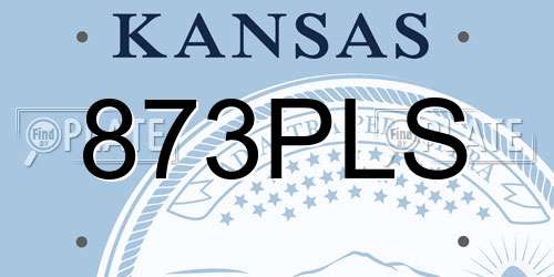 873PLS Kansas License Plate