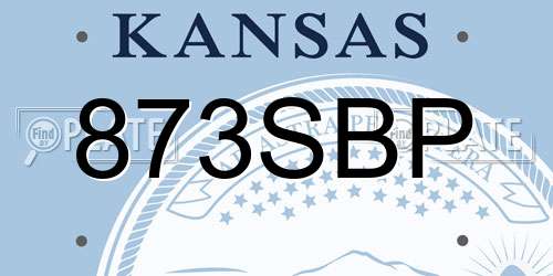 873SBP Kansas License Plate