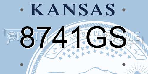 8741GS Kansas License Plate