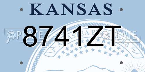 8741ZT Kansas License Plate