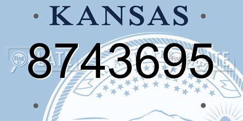 8743695 Kansas License Plate