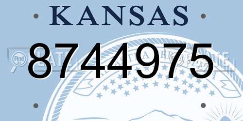 8744975 Kansas License Plate