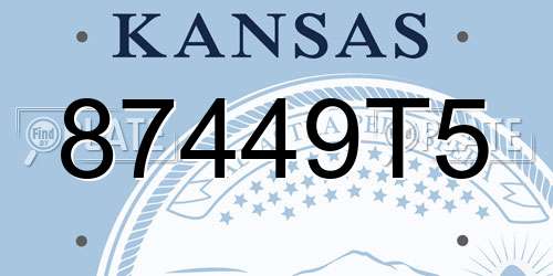87449T5 Kansas License Plate
