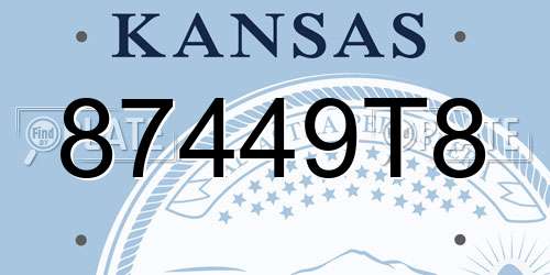 87449T8 Kansas License Plate