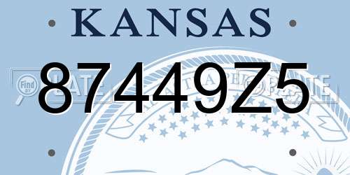 87449Z5 Kansas License Plate