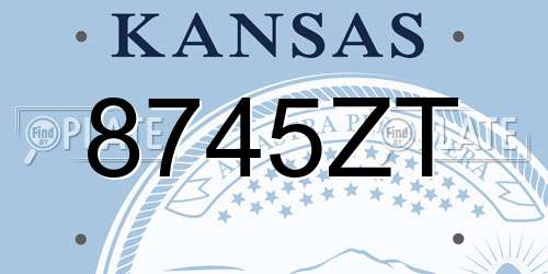 8745ZT Kansas License Plate