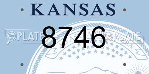8746 Kansas License Plate