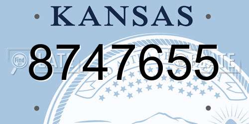 8747655 Kansas License Plate
