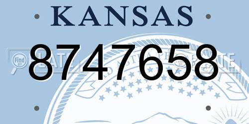 8747658 Kansas License Plate