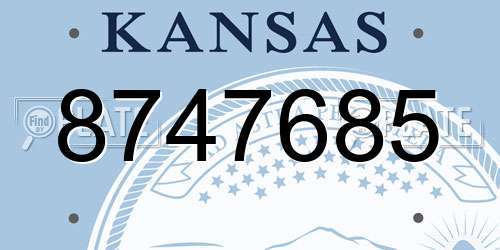 8747685 Kansas License Plate