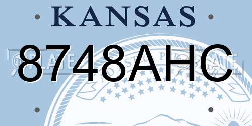 8748AHC Kansas License Plate
