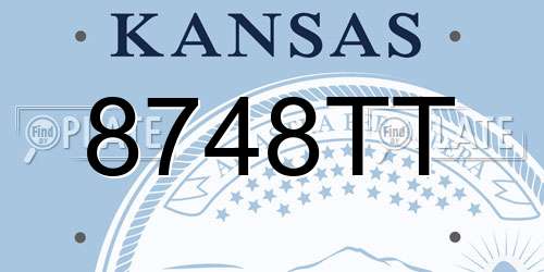 8748TT Kansas License Plate