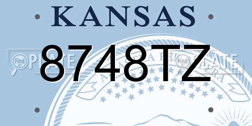 8748TZ Kansas License Plate