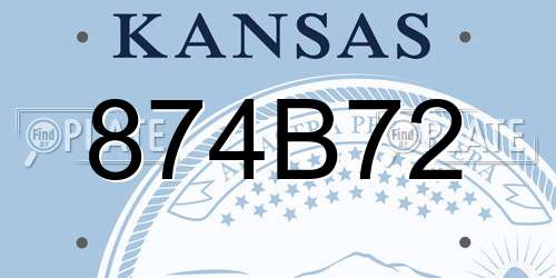 874B72 Kansas License Plate