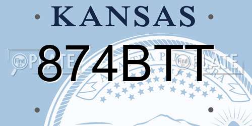 874BTT Kansas License Plate