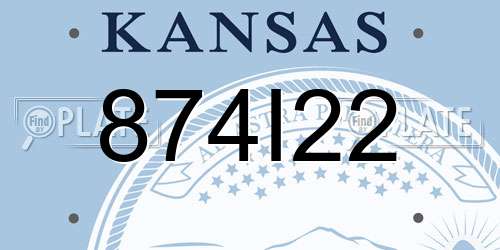 874I22 Kansas License Plate