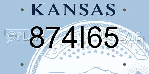 874I65 Kansas License Plate