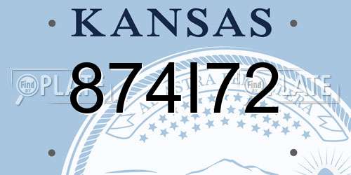 874I72 Kansas License Plate
