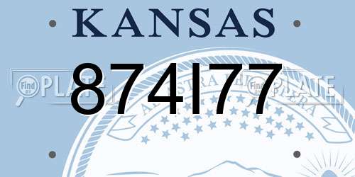 874I77 Kansas License Plate