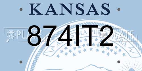 874IT2 Kansas License Plate