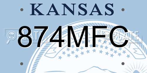 874MFC Kansas License Plate