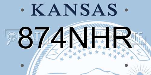 874NHR Kansas License Plate