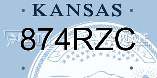 874RZC Kansas License Plate