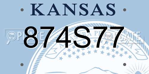 874S77 Kansas License Plate