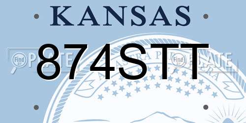 874STT Kansas License Plate